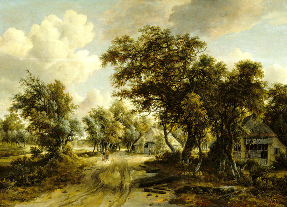 Cottages in a Wood, Meindert Hobbema (Amsterdam 1638)