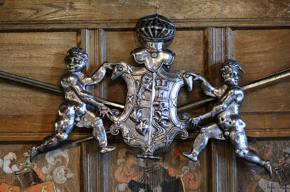 Coat-of-arms, part of the Charles Wade collection at Snowshill Manor, Gloucestershire
