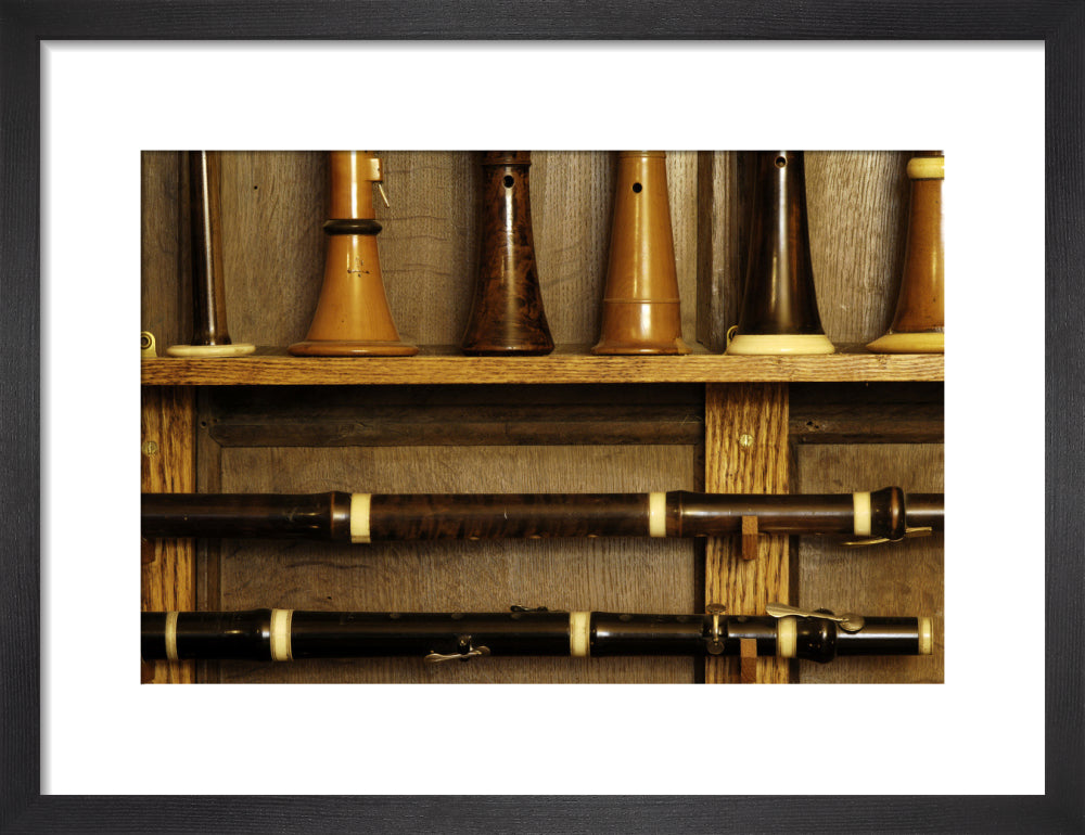 Close view of flutes, piccolo and oboes, part of the musica