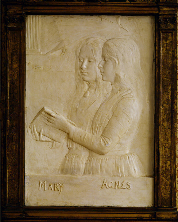 Framed plaster relief of 'Mary and Agnes' by George Frampton 1860-1928 in the Staircase Hall