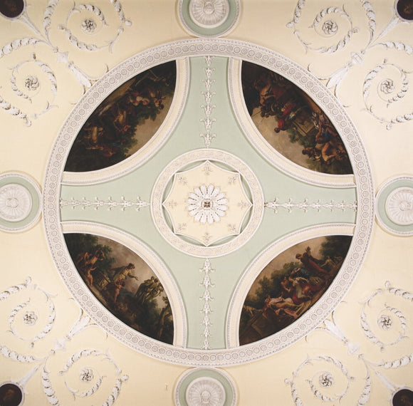 The Dining Room ceiling was designed by Adam and the plasterwork carried out by Joseph Rose