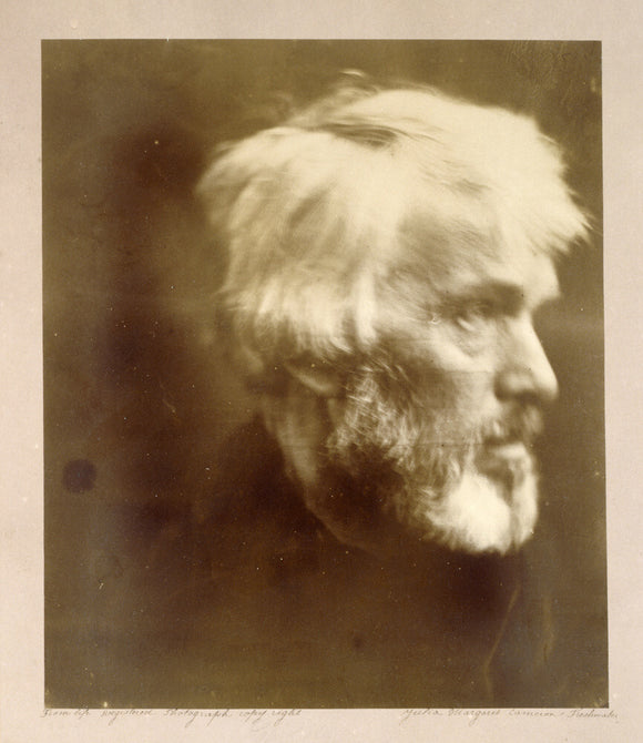 THOMAS CARLYLE, photograph by Julia Margaret Cameron, at Carlyle's House, London