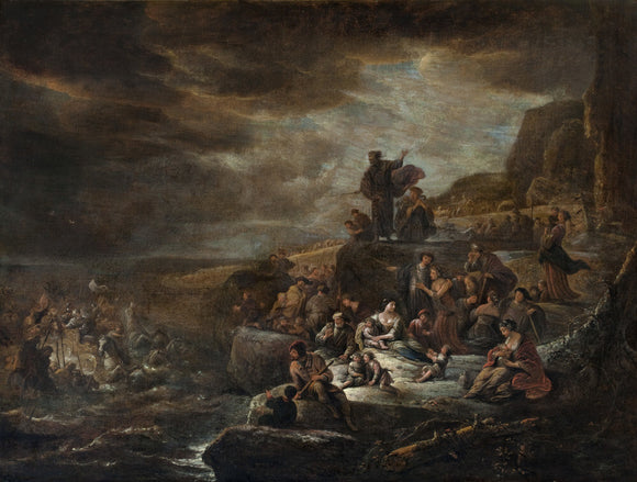 THE HOSTS OF PHARAOH ENGULFED BY THE RED SEA by Jacob de Wet (1610-after 1675)