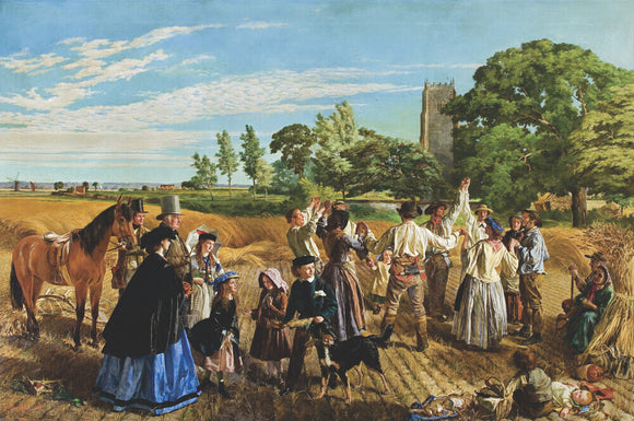HULLO, LARGESS! A HARVEST SCENE IN NORFOLK, 1860, by William Maw Egley, (1826-1916)