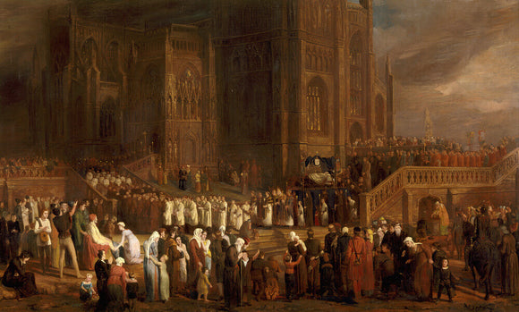 THE FUNERAL PROCESSION OF WILLIAM CANYNGE 1474 oil on panel by Edward Villiers Rippingille