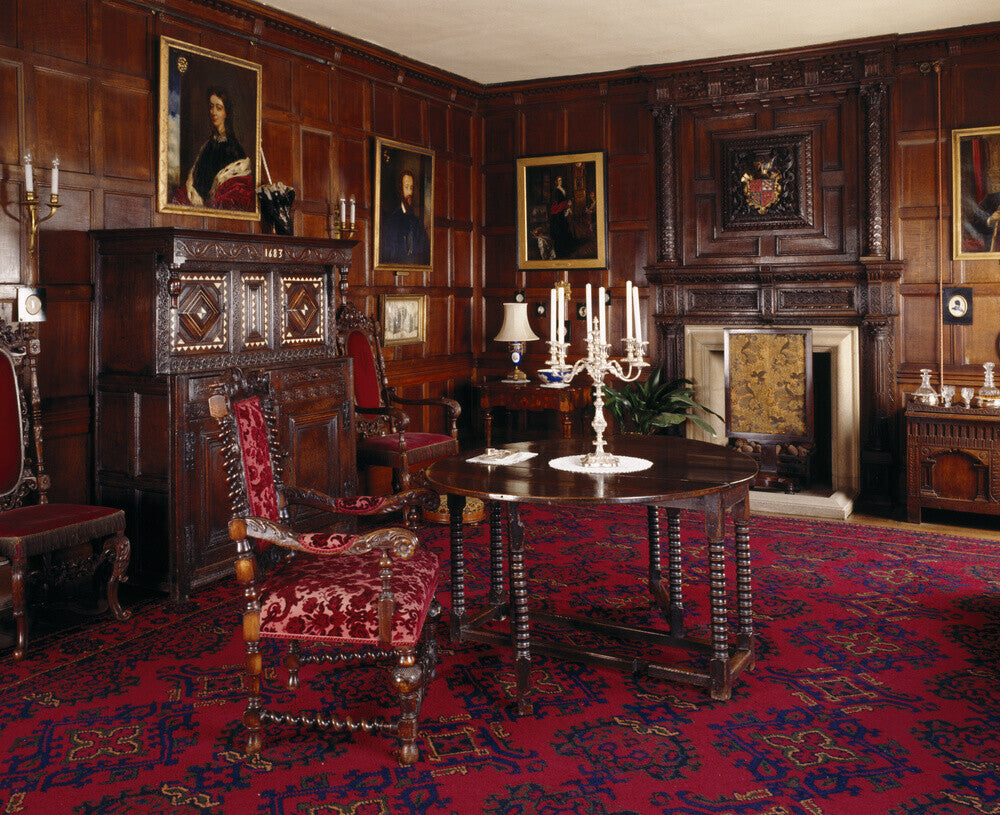 Room view of the Drawing Room looking towards the c17th chimney- piece ...