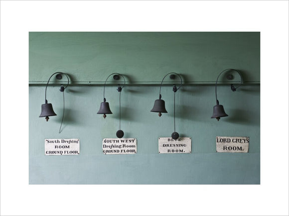 Servants bells, above the door to The Study, for Lord Grey's Room and various Dressing Rooms at Dunham Massey, Cheshire