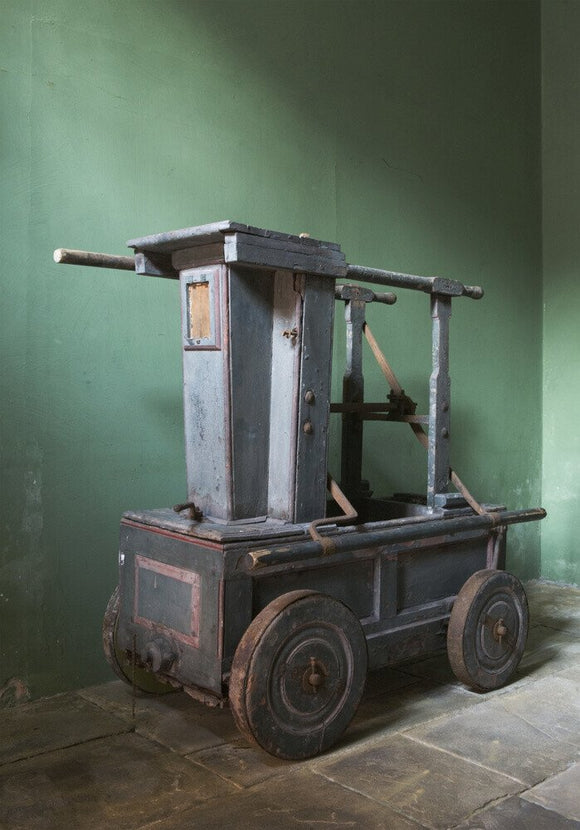 An early example of a fire cart at Dunham Massey, Cheshire