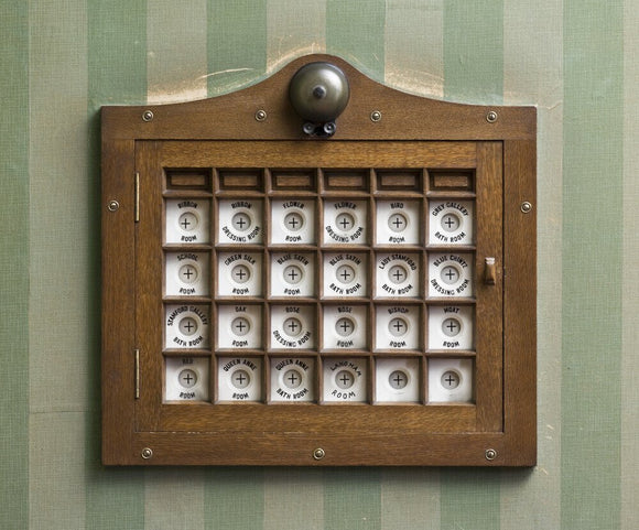 An early electric calling system in the Rose Gallery at Dunham Massey, Cheshire