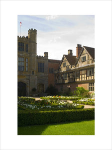 A view of the sixteenth-century North Range, and part of the Courtyard at Coughton Court, Warwickshire