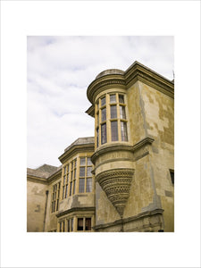 An oriel window at Hartwell House, a historic house hotel in Buckinghamshire