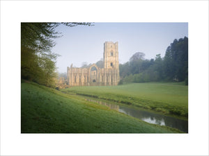 A view along the River Skell towards Fountains Abbey, North Yorkshire