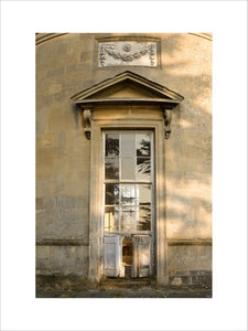Pedimented door of The Rotunda, one of Capability Brown's "eye-catchers" built 1754-7 at Croome Court, Croome Park, Worcestershire
