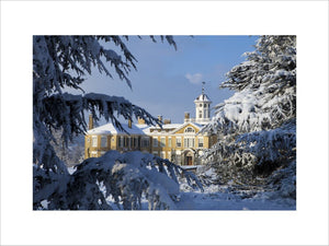 Polesden Lacey, a Regency country house near Dorking, Surrey, in the snow