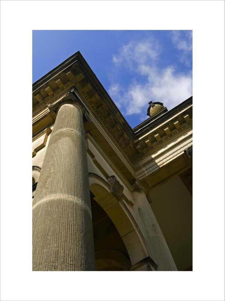 Architectural detail on the Palladian Chapel at Gibside, Newcastle upo ...