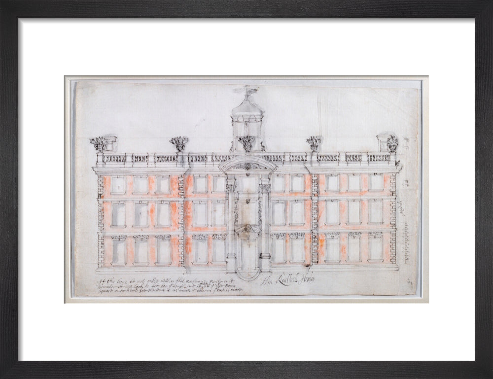 A design for the entrance front of Hanbury Hall by William Rudhall (c1 ...