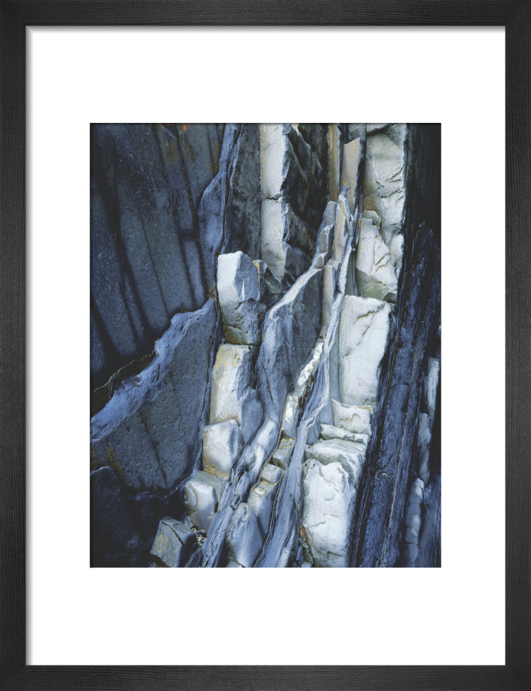 Close up view of metamorphic rocks (folded strata) found inside cliff ...
