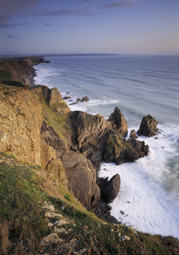 A view from the Cornish cliffs to Sandy Mouth looking south
