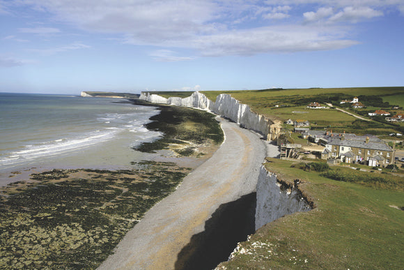 A long view along the coast at Birling Gap, part of the Seven Sisters cliffs range, East Sussex