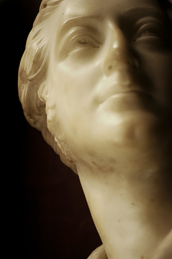 Detail of the bust of General Sir Henry Wynham, second son of the 3rd Earl of Egremont by John Carew (1785-1868) from the sculpture collection in the North Gallery at Petworth House