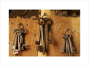 An arrangement of keys, part of a collection in Dragon at Snowshill Manor