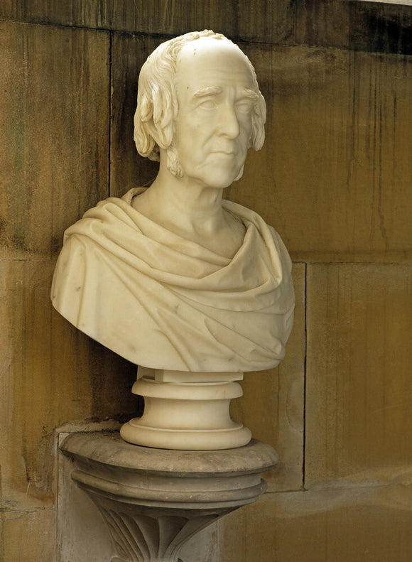 Bust of Jesse Watts Russell by Laurence MacDonald at Ilam Park, Derbyshire