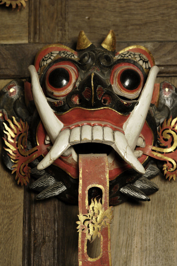 Part of the collection of Javanese and Balinese (Wagang and Topeng) theatre masks in Seraphim, Snowshill Manor