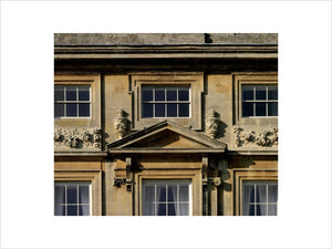 A detailed close up of the East Front of Dyrham Park
