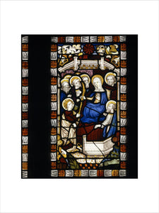 Stained glass panel representing The Virgin and St John