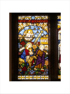 Stained glass representing The Flight into Egypt