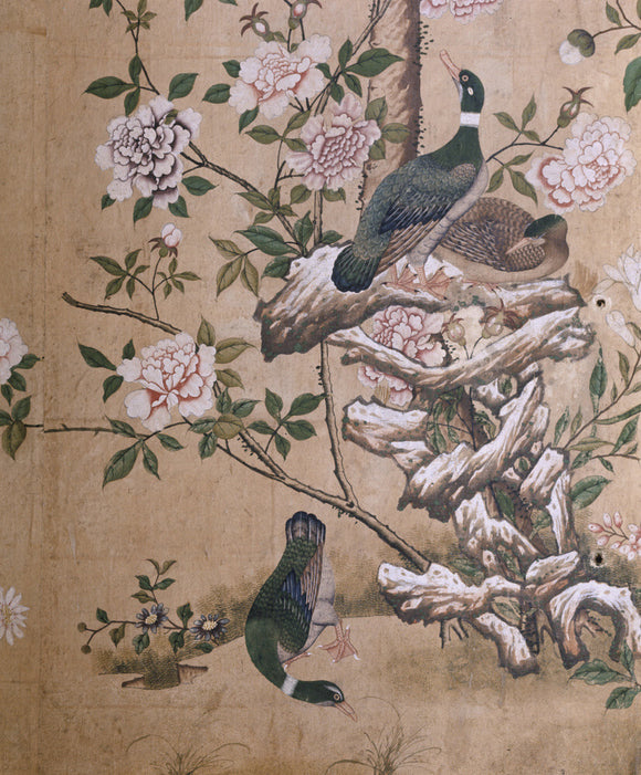 Painted birds from the Chinese wallpaper at Nostell Priory this particular piece from the Dressing Room