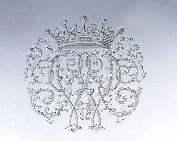 Detail of the monogram engraving on a 