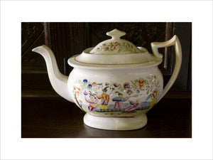 A china teapot in the Hall at Plas yn Rhiw, Pwllheli, Gwynedd