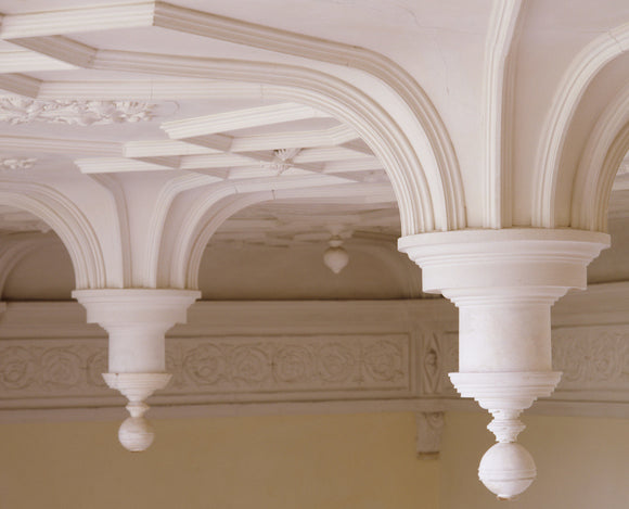 Close up of the fine Hall Ceiling photographed from the Musicians' Gallery