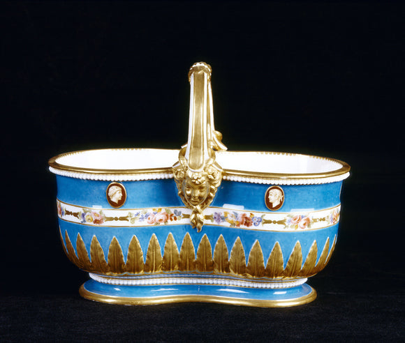 Close view of a Sevres double jardiniere, 1779, in the Porcelain Lobby at Upton House