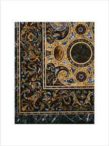 Detail of top of Pietra dura table in the Great Hall