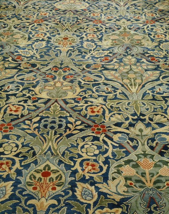 A hand knotted Morris carpet in the Drawing Room at Standen