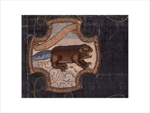 A beaver motif from the Marian Needlework at Oxburgh Hall
