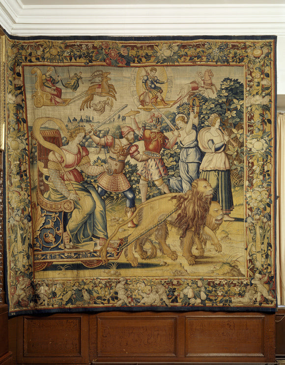 Close-up of a tapestry in the Cut-Velvet Bedroom