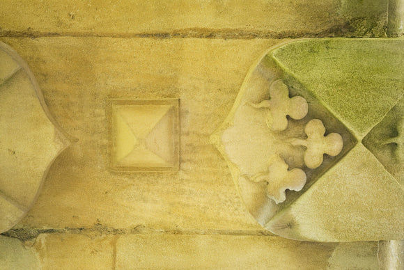 Close view of stone detailing at Lyveden New Bield, Peterborough, Northamptonshire