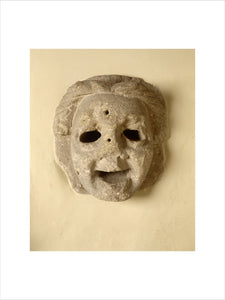 A stone looking-mask squint in the Hall Gallery at Great Chalfield Manor, near Melksham, Wiltshire