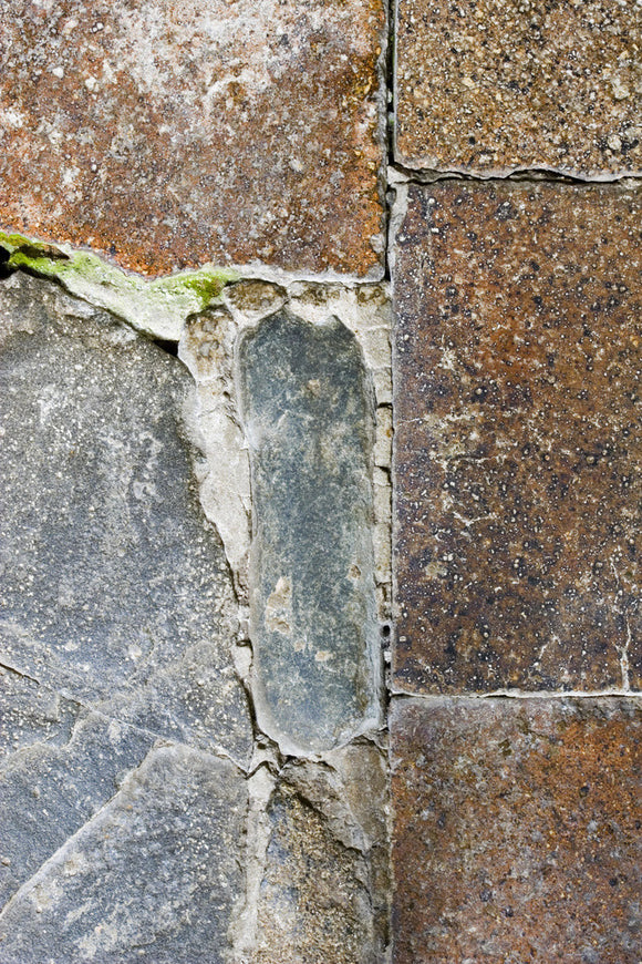 Detail of the stone floor in the Kitchen at Plas yn Rhiw, Pwllheli, Gwynedd