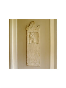A Greek stele in the window bay of the library at Lyme Park