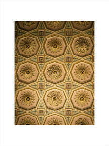 Detail of the ceiling in the Drawing Room at Osterley Park with octagon compartments