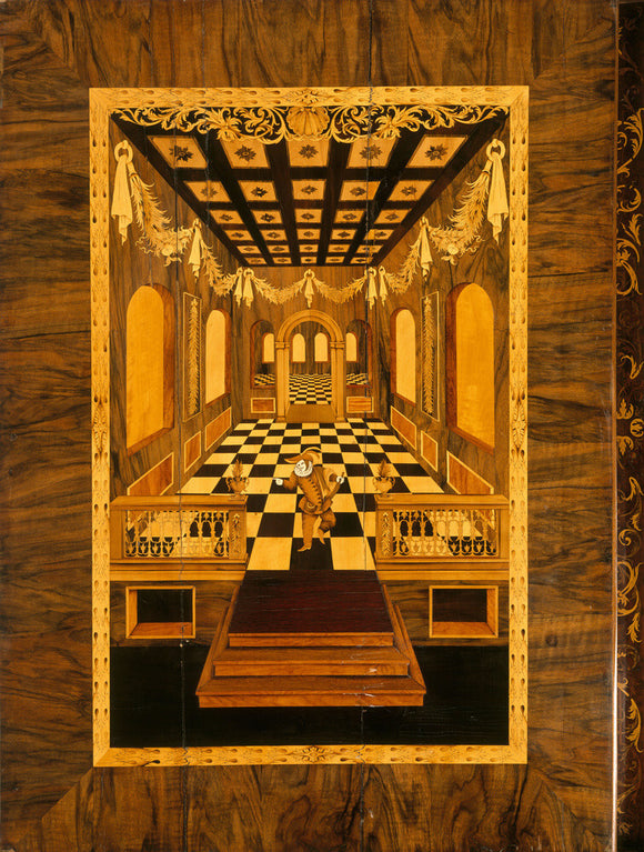 Marquetry panel from the Cabinet in the Brown Drawing Room at Blickling Hall