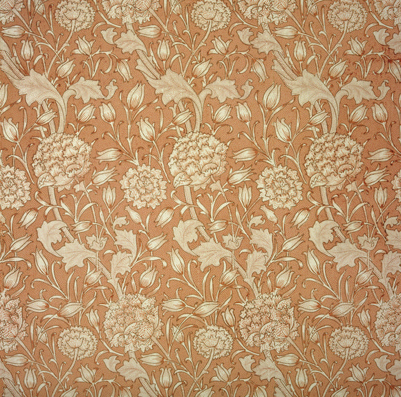 Detail of Wild Tulip Wallpaper by Morris & Co in the Dining Room at Wightwick Manor