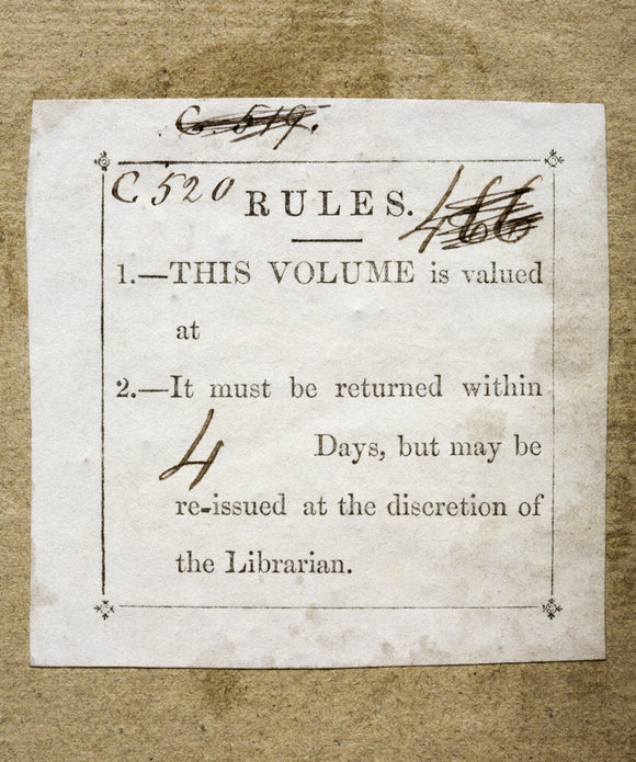 Ticket of the Londonderry Military Library, in Antoine Henri de Jomini, 