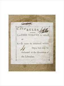 Ticket of the Londonderry Military Library, in Antoine Henri de Jomini, "Precis de l'Art de la Guerre" (Paris, 1838) at Springhill