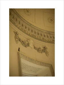 Ornate plasterwork inside the Rotunda, one of Capability Brown's "eye-catchers" built 1754-7 at Croome Court, Croome Park, Worcestershire