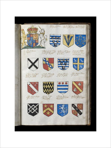 Page of heraldic arms, at Castle Ward, Co. Down, Northern Ireland.